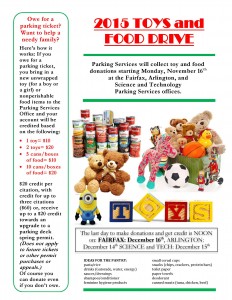 Parking Services Toys and Food Drive 2015