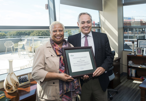 Andrea George, Employee of the Month. Photo by Evan Cantwell/Creative Services/George Mason University